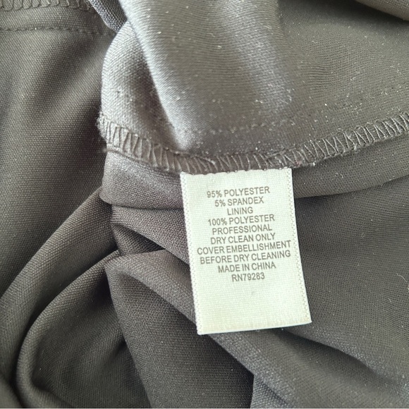 Alex Evenings Dress Black Crystal Neckline Chiffon Capelet Shift plus size 20W - Picture 14 of 17